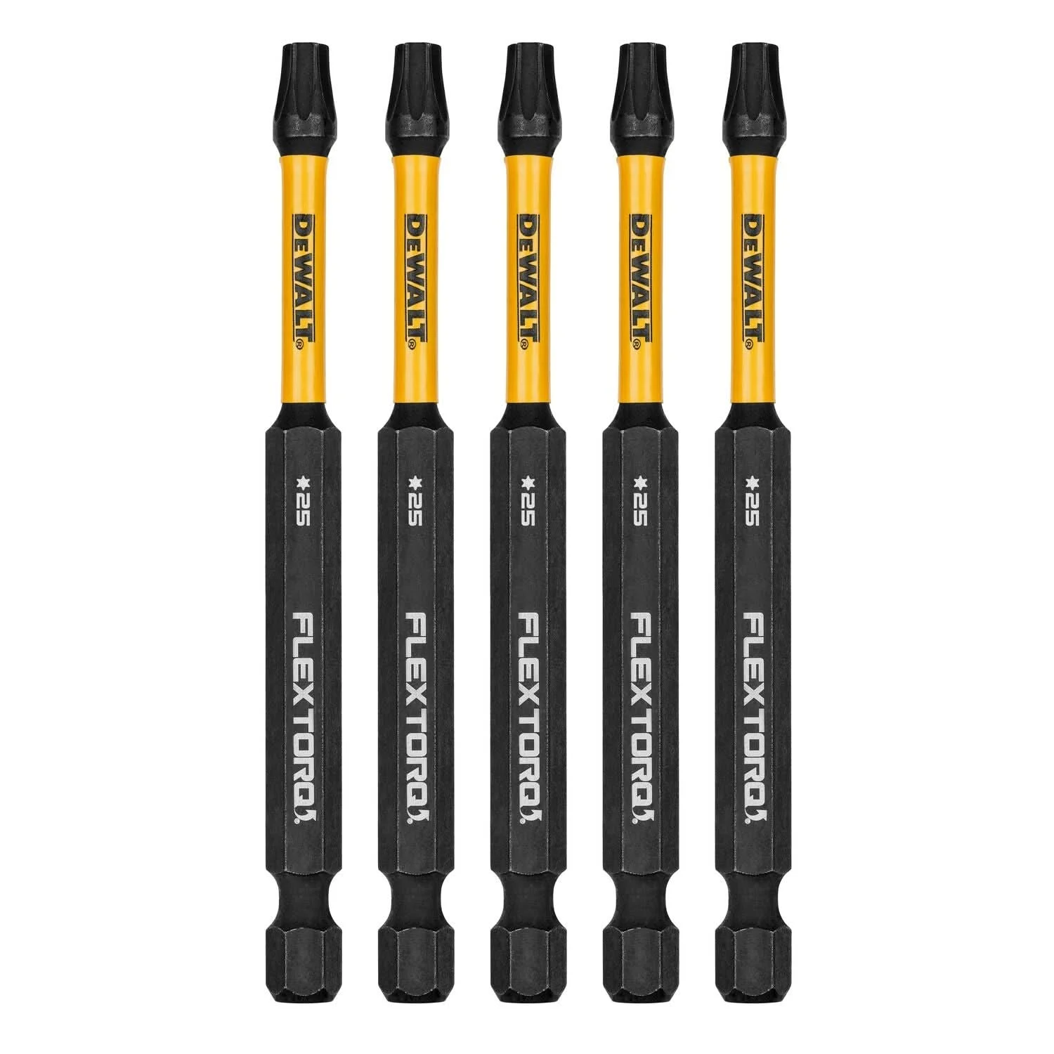 DeWalt DWAF3TX25IR5 FlexTorq Impact Ready Screwdriving Bit, T25, 3-1/2 in. (5-Pack)