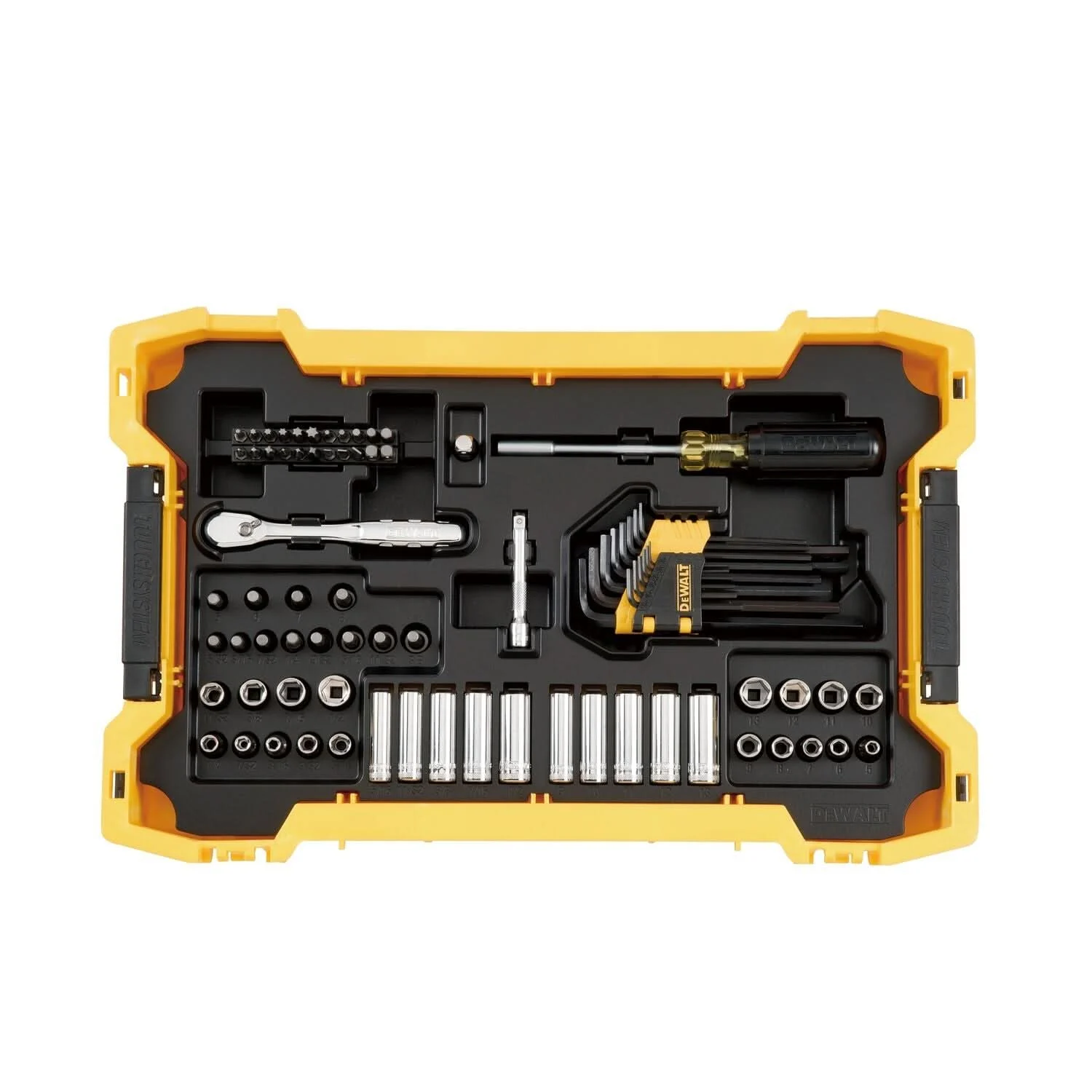 DeWalt DWMT45402 131-Piece 1/4 in. & 3/8 in. Mechanics Tool Set w/ ToughSystem 2.0 Tray