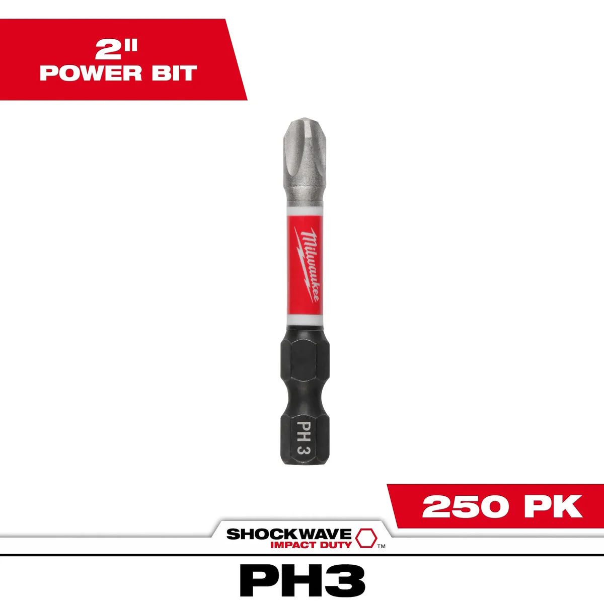 SHOCKWAVE Impact Duty 2" Power Bit PHILLIPS #3 Bulk 250
