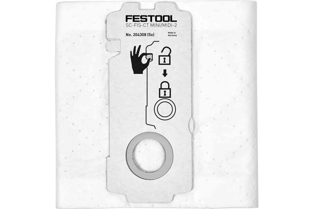 FESTOOL SELFCLEAN Filter Bag SC-FIS-CT MINI/MIDI-2/5/CT15 (5 PACK)