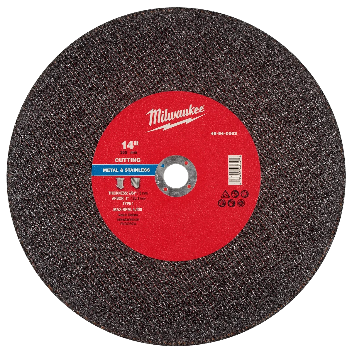 14" x 7/64" x 1" Metal Cut Off Wheel -Type 1