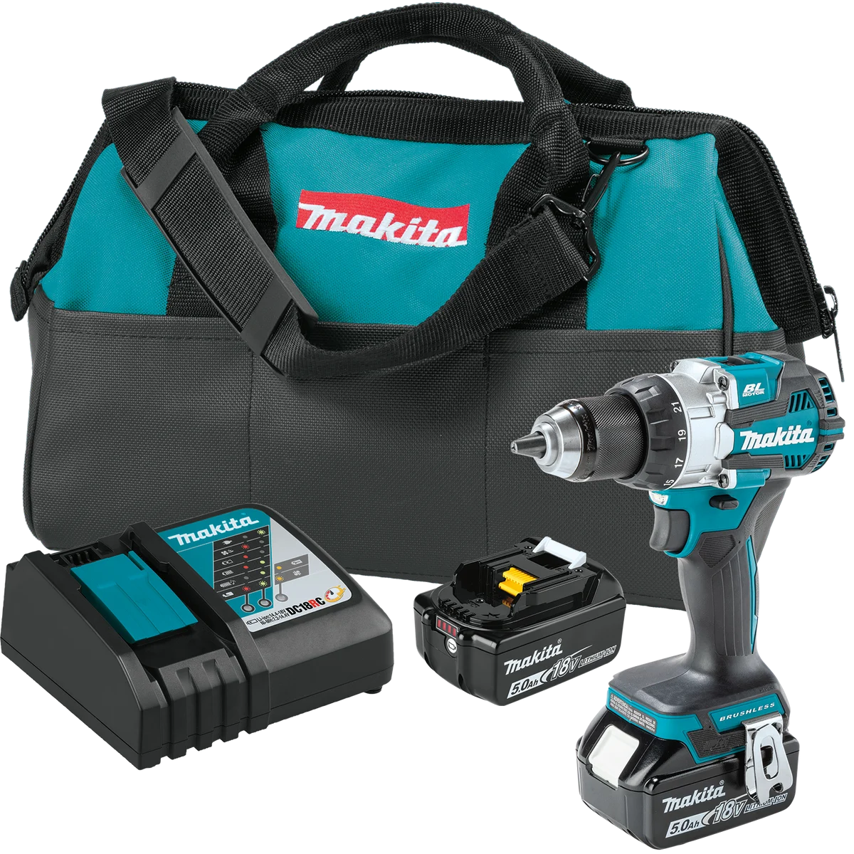 18V LXT® Lithium‑Ion Brushless Cordless 1/2" Driver‑Drill Kit (5.0Ah)