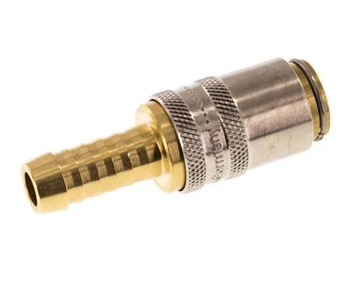 Brass DN 6 Mold Coupling Socket 9 mm Hose Pillar