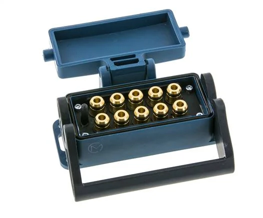 Brass Multi-coupling Socket 10x6 mm Push-in Connections Unlocking Protection