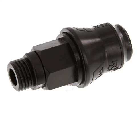POM DN 5 Coupling Socket G 1/4 inch Male Threads