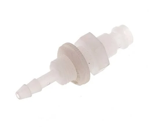 PVDF DN 5 Coupling Plug 4 mm Hose Pillar Bulkhead