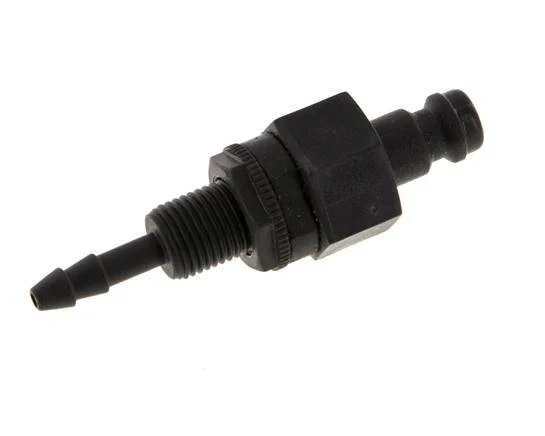 POM DN 5 Coupling Plug 4 mm Hose Pillar Bulkhead Double Shut-Off