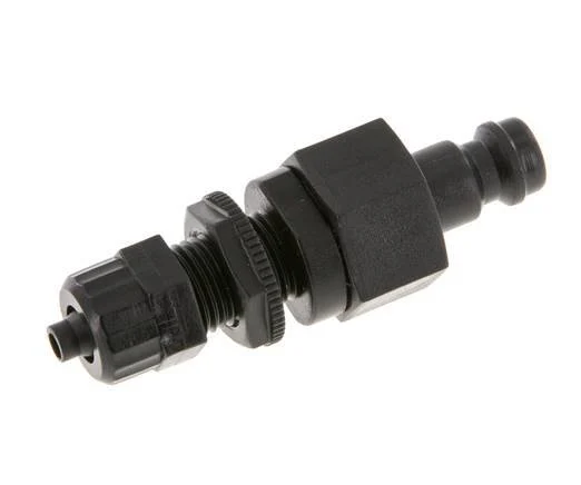 POM DN 5 Coupling Plug 4x6 mm Union Nut Bulkhead Double Shut-Off