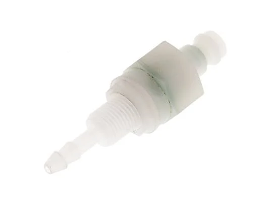 PVDF DN 5 Coupling Plug 4 mm Hose Pillar Bulkhead Double Shut-Off