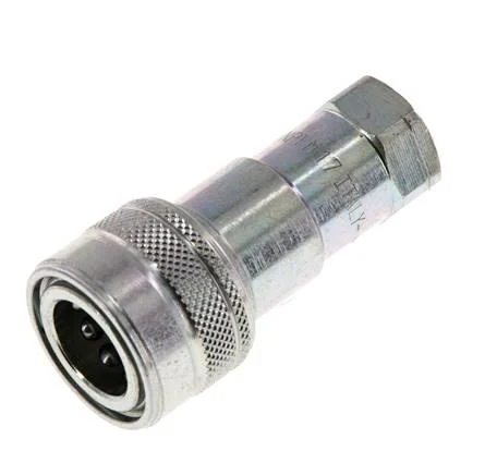 Steel DN 6.3 Hydraulic Coupling Socket 1/4 inch Female NPT Threads ISO 7241-1 B D 14.2mm
