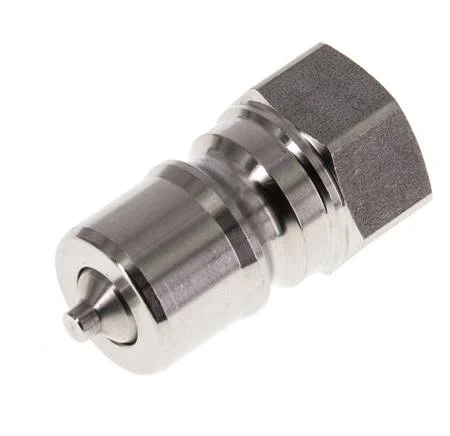 Stainless Steel DN 10 Hydraulic Coupling Plug G 3/8 inch Female Threads ISO 7241-1 B D 19.1mm