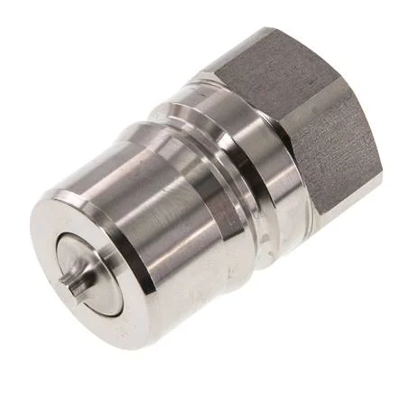 Stainless Steel DN 25 Hydraulic Coupling Plug G 1 inch Female Threads ISO 7241-1 B D 37.8mm