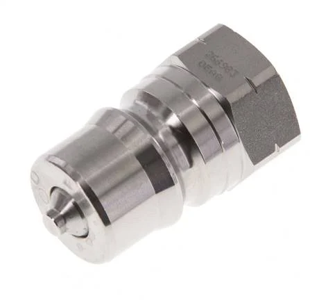 Stainless Steel DN 12.5 Hydraulic Coupling Plug 1/2 inch Female NPT Threads ISO 7241-1 B D 23.5mm