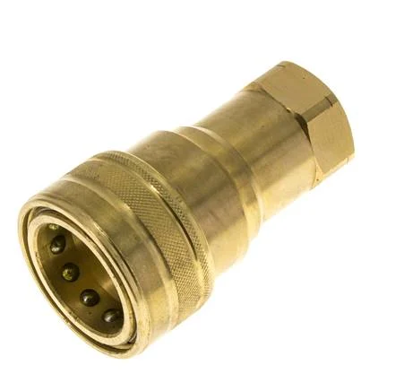 Brass DN 40 Hydraulic Coupling Socket 1 1/2 inch Female NPT Threads ISO 7241-1 B D 44.5mm