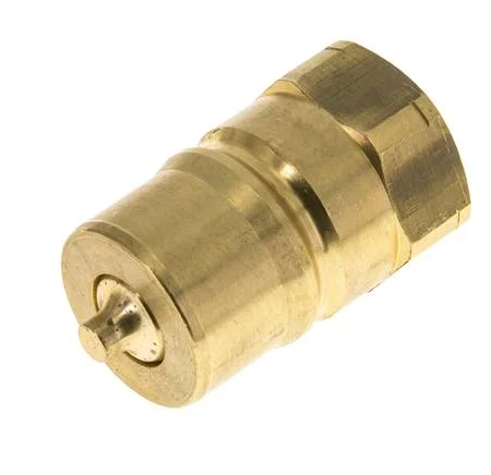 Brass DN 40 Hydraulic Coupling Plug 1 1/4 inch Female NPT Threads ISO 7241-1 B D 44.5mm