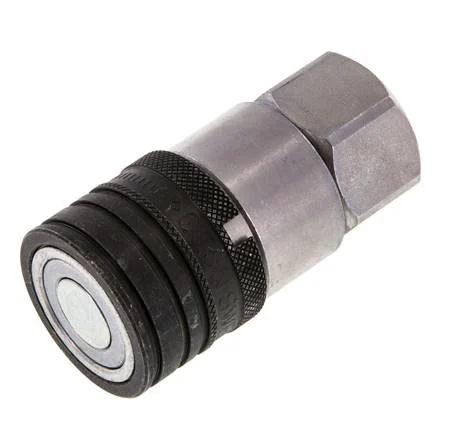 Steel DN 12.5 Flat Face Hydraulic Socket G 1/2 inch Female Threads ISO 16028 CEJN D 24.5mm