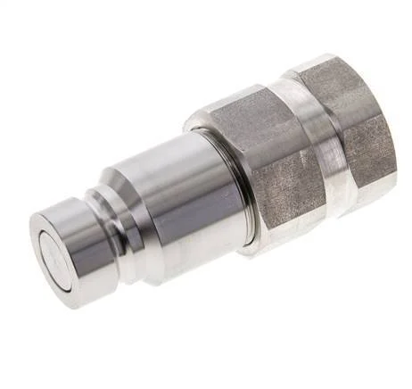 Stainless Steel DN 12 Flat Face Hydraulic Plug G 3/4 inch Female Threads ISO 16028 D 24.5mm