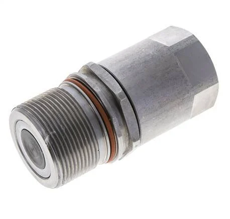 Steel DN 15 Flat Face Hydraulic Socket G 3/4 inch Female Threads ISO 16028 D M43 x 2