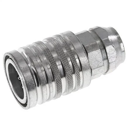 Steel DN 12.5 Hydraulic Coupling Socket G 3/8 inch Female Threads ISO 7241-1 A D 20.5mm