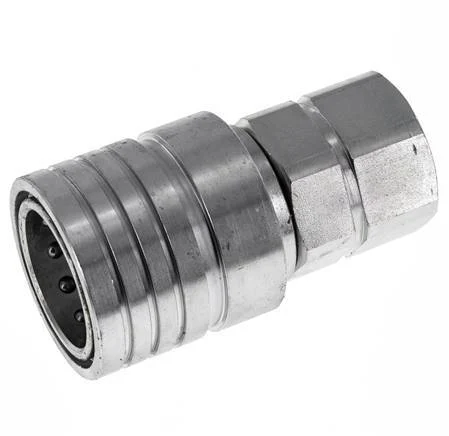 Steel DN 25 Hydraulic Coupling Socket G 1 inch Female Threads ISO 7241-1 A D 34.3mm
