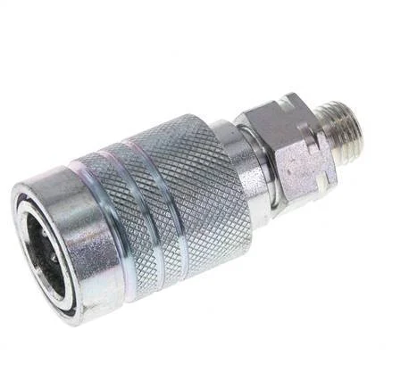 Steel DN 10 Hydraulic Coupling Socket 8 mm L Compression Ring ISO 7241-1 A/8434-1 D 17.3mm