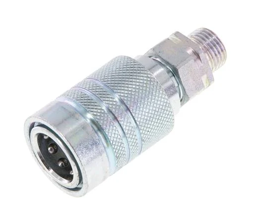 Steel DN 10 Hydraulic Coupling Socket 12 mm L Compression Ring ISO 7241-1 A/8434-1 D 17.3mm