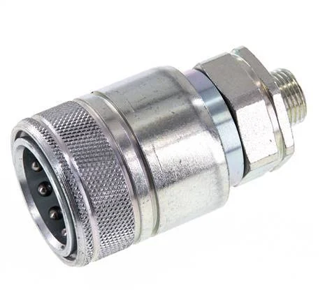 Steel DN 20 Hydraulic Coupling Socket 12 mm L Compression Ring ISO 7241-1 A/8434-1 D 29.1mm