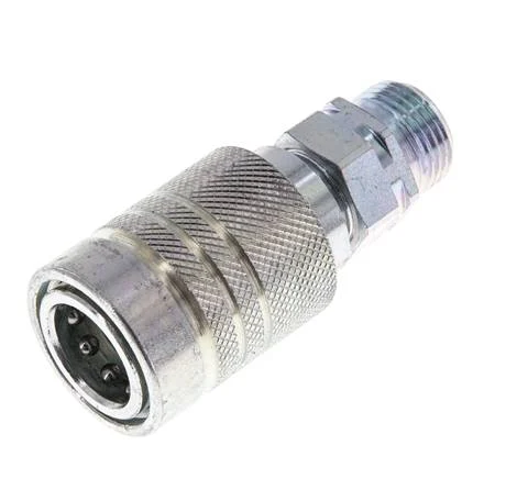 Steel DN 10 Hydraulic Coupling Socket 12 mm S Compression Ring ISO 7241-1 A/8434-1 D 17.3mm