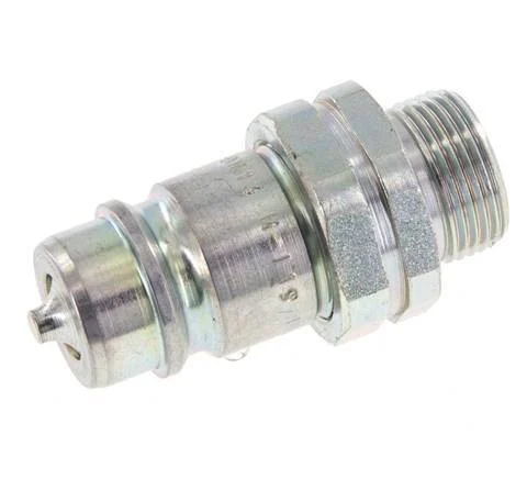 Steel DN 12.5 Hydraulic Coupling Plug 15 mm L Compression Ring ISO 7241-1 A/8434-1 D 20.5mm