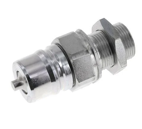 Steel DN 25 Hydraulic Coupling Plug 22 mm L Compression Ring Bulkhead ISO 7241-1 A/8434-1 D 34.3mm