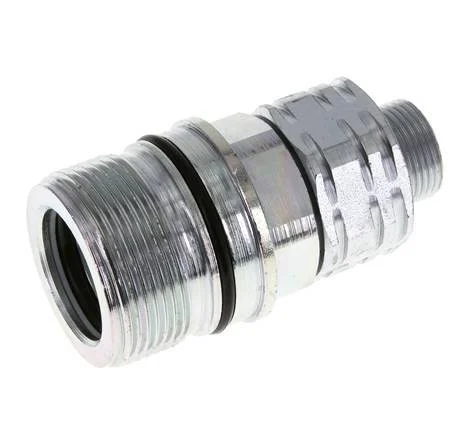 Steel DN 20 Hydraulic Coupling Socket 15 mm L Compression Ring ISO 14541/8434-1 D M42 x 2