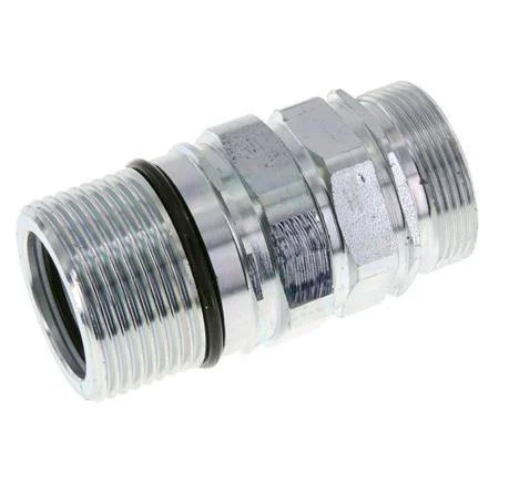 Steel DN 25 Hydraulic Coupling Socket 35 mm L Compression Ring ISO 8434-1 D M48 x 3