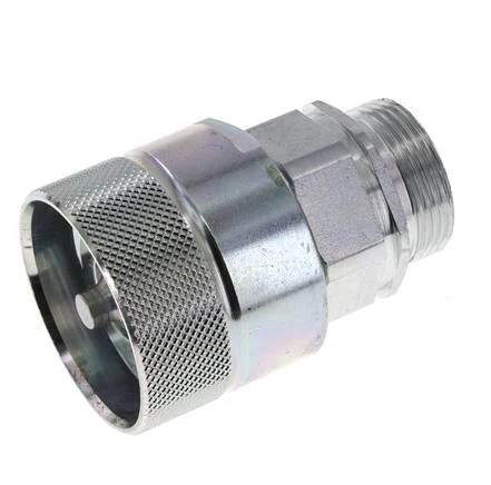 Steel DN 25 Hydraulic Coupling Plug 28 mm L Compression Ring ISO 8434-1 D M48 x 3