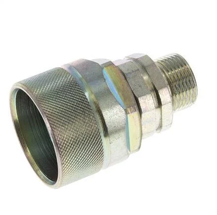 Steel DN 12.5 Hydraulic Coupling Plug 14 mm S Compression Ring ISO 14541/8434-1 D M36 x 2