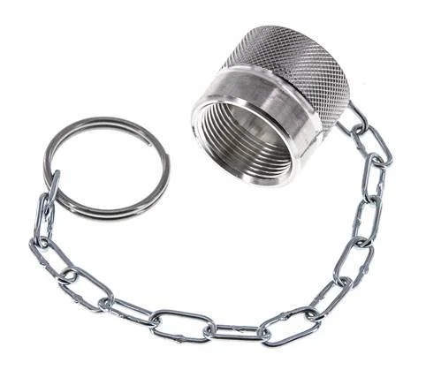 NPT 1/4" Aluminum Dust Protection Cap For Coupling plug with Chain