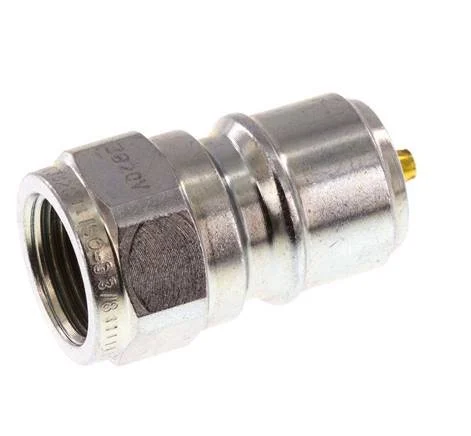 Steel DN 10 Coupling For Washing Machine Plug G 3/8 inch Male Threads Double Shut-Off
