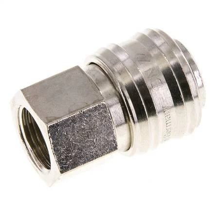 Nickel-plated Brass DN 7.2 (Euro) Air Coupling Socket G 3/8 inch Female FKM