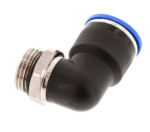 16mm x G1/2'' 90deg Elbow Push-in Fitting with Male Threads Brass/PA 66 NBR Short Sleeve Rotatable