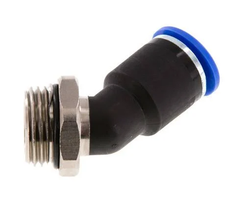 12mm x G1/2'' 45deg Elbow Push-in Fitting with Male Threads Brass/PA 66 NBR
