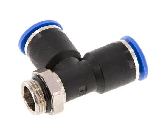12mm x G3/8'' Right Angle Tee Push-in Fitting with Male Threads Brass/PA 66 NBR Rotatable