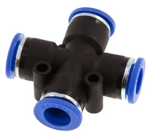 10mm Cross Push-in Fitting PA 66 NBR