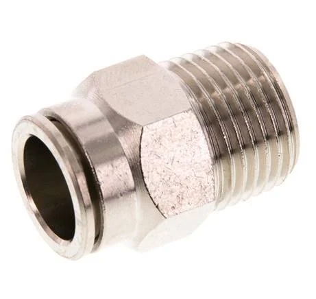 14mm x R1/2'' Push-in Fitting with Male Threads Brass FKM