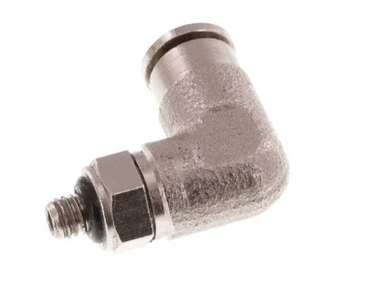 3mm x M 3 90deg Elbow Push-in Fitting with Male Threads Brass NBR Rotatable