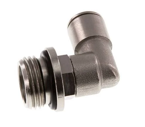 10mm x G1/2'' 90deg Elbow Push-in Fitting with Male Threads Brass NBR Rotatable