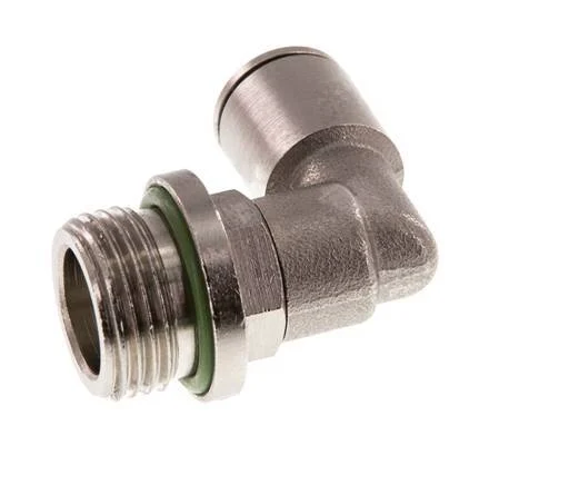 8mm x G3/8'' 90deg Elbow Push-in Fitting with Male Threads Brass FKM Rotatable