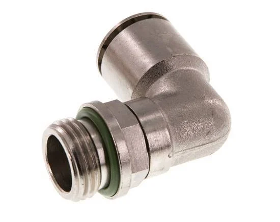 16mm x G1/2'' 90deg Elbow Push-in Fitting with Male Threads Brass FKM Rotatable