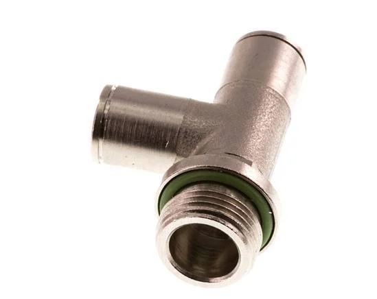 8mm x G3/8'' Right Angle Tee Push-in Fitting with Male Threads Brass FKM Rotatable