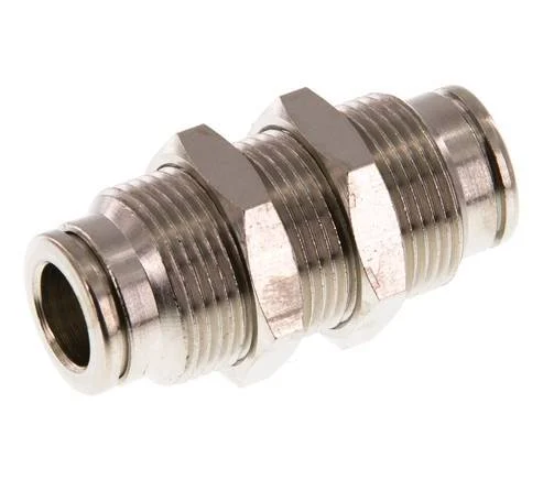 8mm Push-in Fitting Brass FKM Bulkhead