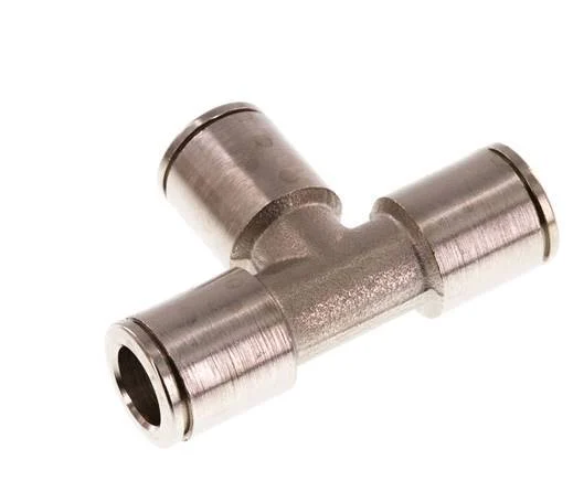 8mm Tee Push-in Fitting Brass NBR