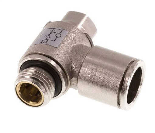 Flow Control Valve Meter-In Elbow 12 mm - G1/4'' Brass Slotted Screw